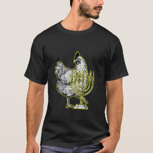 T-shirt Chandelier de poulet Hanukkah Cool Animal de ferme