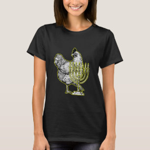 T-shirt Chandelier de poulet Hanukkah Ferme animale cool C
