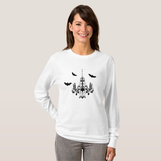 T-shirt Chandelier et chauves-souris (Devant entier)