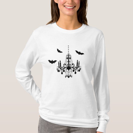 T-shirt Chandelier et chauves-souris (Devant)