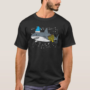 T-shirt Chandelier requin juif Hanukkah Chanukah drôle Ani
