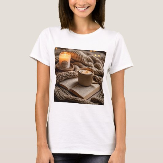 T-shirt Chandelles et couverture chaleureuses (Devant)