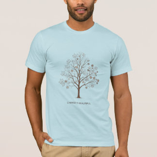 T-shirt Change is Beautiful Inspirational Tree Sketch