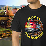 T-shirt Change Text Model Railroader Red Yellow Diesel Thr<br><div class="desc">Any Railroad Modeller veut love this one - See my store for this design on other items - et more great train Gift Ideas !</div>