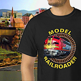 T-shirt Change Text Model Railroader Red Yellow Diesel Thr