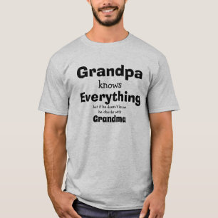 T-shirt Changement de nom Grand-père sait tout - grand-mèr