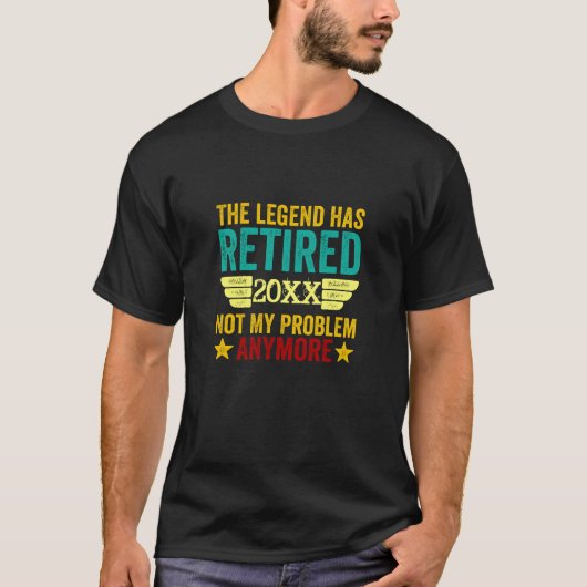 T-shirt Changer d'année Retraité 20xx Pas de problème Plus (Devant)
