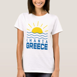T-shirt Chania Grèce Soleil et mer Vagues femmes