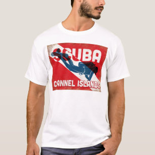 T-shirt Channel Islands Scuba Diver - Blue Retro