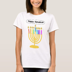 T-shirt Channukah heureux Menora/Chanukia