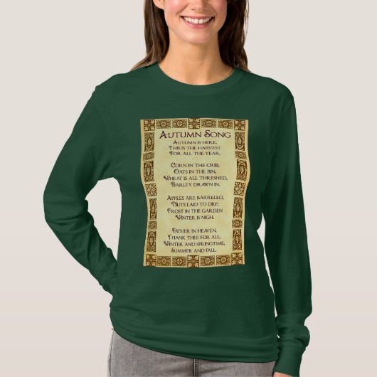 T-shirt Chanson d'automne Thanksgiving Poème (Devant)