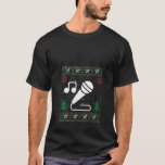 T-shirt Chanteur amusant Santa Hat Ugly Christmas Sweater<br><div class="desc">Chanteur drôle Santa Hat laide Sweater de Noël V Cou</div>