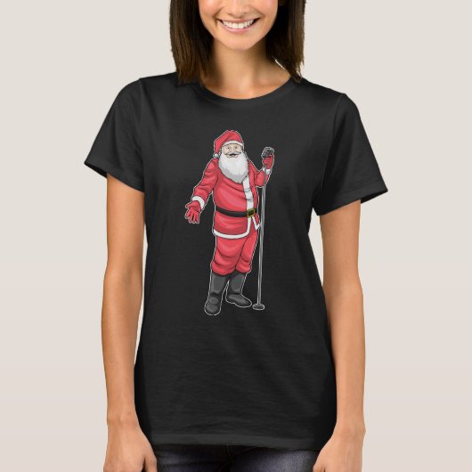 T-shirt Chanteur de Noël du Père Noël (Devant)