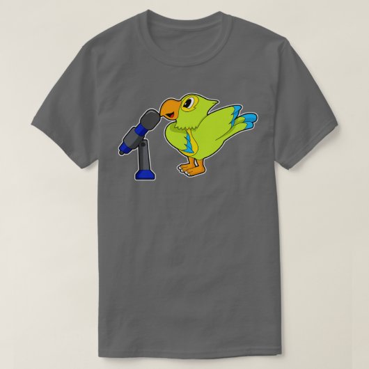 T-shirt Chanteur de perroquets Microphone (Design devant)