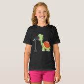 T-shirt Chanteur de tortue Microphone (Devant entier)
