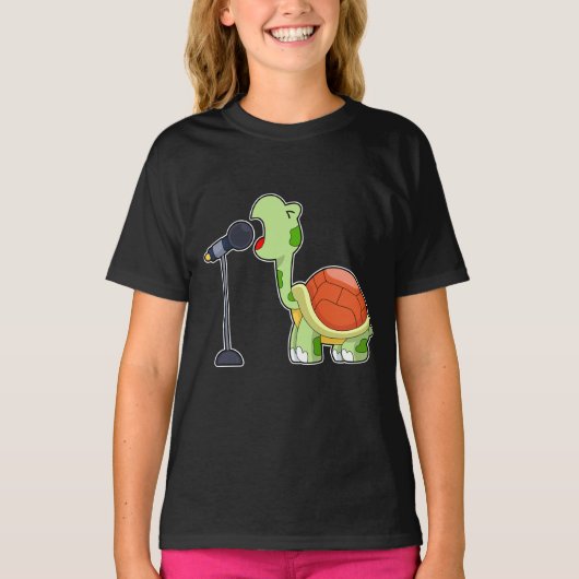 T-shirt Chanteur de tortue Microphone (Devant)