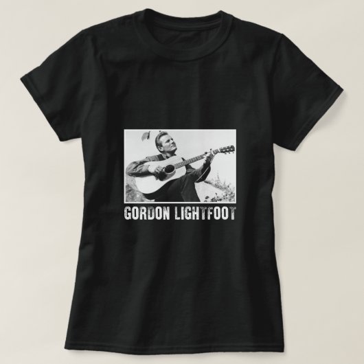 T-shirt Chanteur vintage Canada Gordon Lightfoot (Design devant)