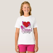 T-shirt Chanteurs, I Love 2 Sing (Devant entier)