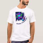T-shirt Chanukah heureux<br><div class="desc">Un Chanukah heureux à tous avec ces étoile et dreidel juifs</div>