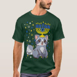 T-shirt Chanukah Juif Menorah Raccoon drôle Hanoukka<br><div class="desc">Chanukah Juif Menorah Raccoon Drôle Hanoukka.</div>