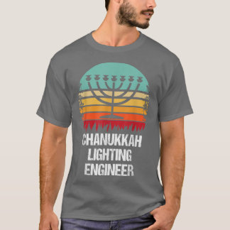 T-shirt Chanukkah ingénieur de l'éclairage Hanoukka juive