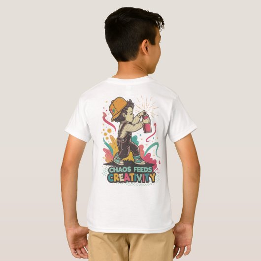 T-shirt Chaos Feeds Creativity – Retro Graffiti Pop Art (Dos entier)