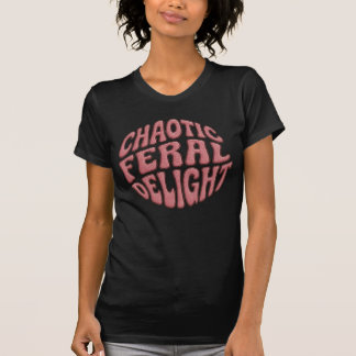 T-shirt Chaotic Feral Delight - Pink Faux Embroidery