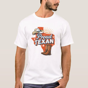 T-shirt Chapeau de cow-boy et bottes graphiques du Texas