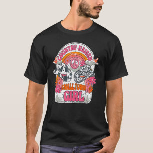 T-shirt Chapeau de cowgirl léopard Fille de petite ville c