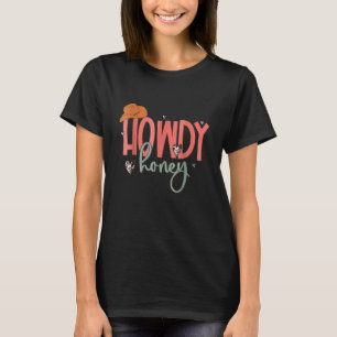 T-shirt Chapeau de Cowgirl occidental rétro Saint-Valentin