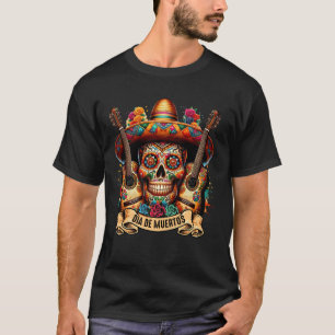 T-shirt Chapeau de crâne de sucre Dia De Muertos Catrina J