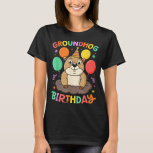T-shirt Chapeau de fête d'anniversaire Jour de la marmotte
