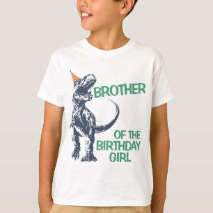 T-shirt Chapeau de fête de dinosaure T-Rex frère de la fil