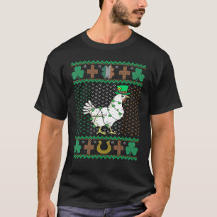 T-shirt Chapeau de lutin de poulet Saint-Patrick Jour Fête