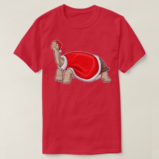 T-shirt Chapeau de Noël à la tortue (Design devant)