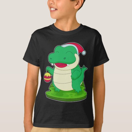 T-shirt Chapeau de Noël crocodile (Devant)