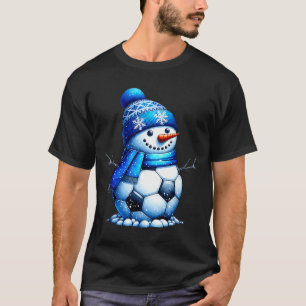 T-shirt Chapeau de Noël de footballeur Bonhomme de neige N