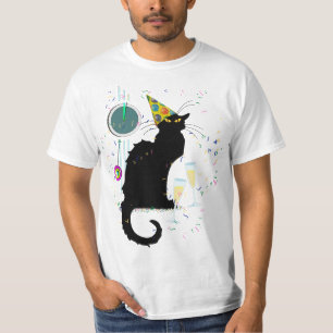 T-shirt Chapeau de Noël de Santa Le Chat Noir