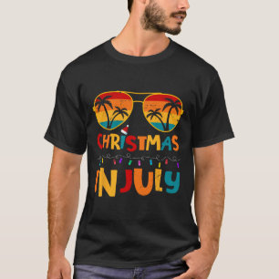 T-shirt Chapeau de Noël drôle de Santa en juillet Lunettes