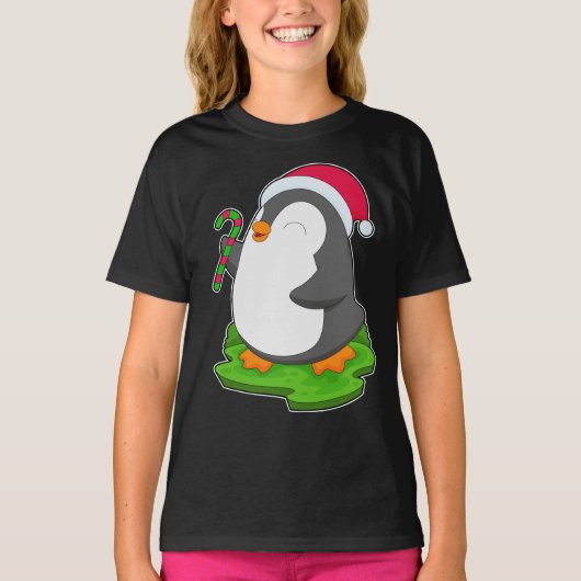 T-shirt Chapeau de Noël Penguin (Devant)