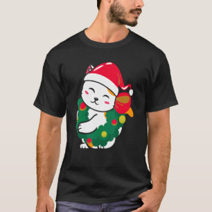T-shirt Chapeau de Noël pour chat de Noël pour chat