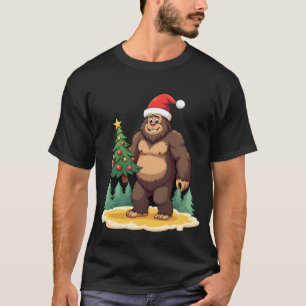 T-shirt Chapeau de Père Noël arbre de Noël Bigfoot