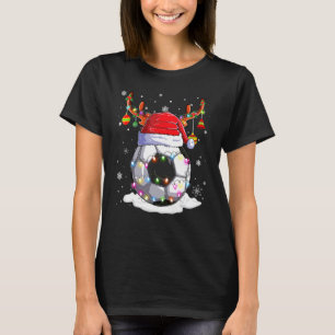 T-shirt Chapeau de Père Noël de ballon de football Renne L