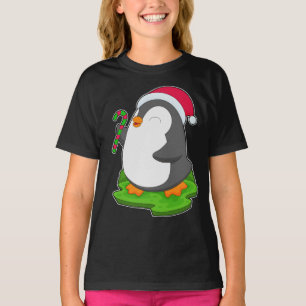 T-shirt Chapeau de Père Noël de pingouin Noël