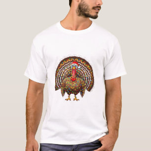 T-shirt Chapeau de Père Noël en lumières de Noël Dinde Joy