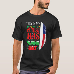 T-shirt Chapeau de Père Noël en pyjama de Noël USA Footbal