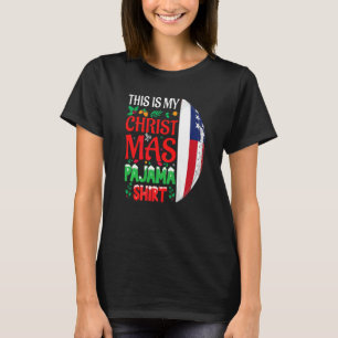T-shirt Chapeau de Père Noël en pyjama de Noël USA Footbal