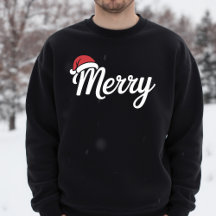 Chapeau de Père Noël gras noir Joyeux Noël