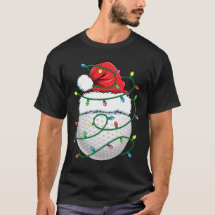 T-shirt Chapeau de Père Noël pour balle de golf Hommes Fem
