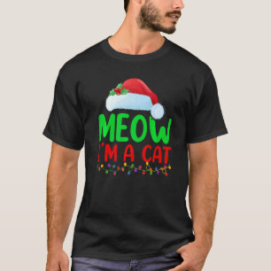 T-shirt Chapeau De Père Noël Xmas Miaou Je Suis Un Chat No